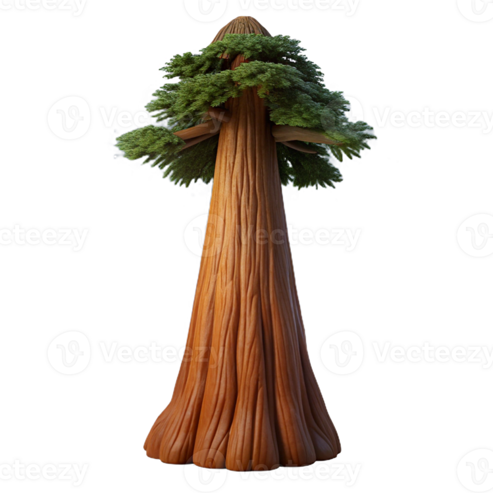 impressive artistic A giant sequoia tree, its bark textured and ancient, reaching towards a starry night sky. Photorealistic style detailed png