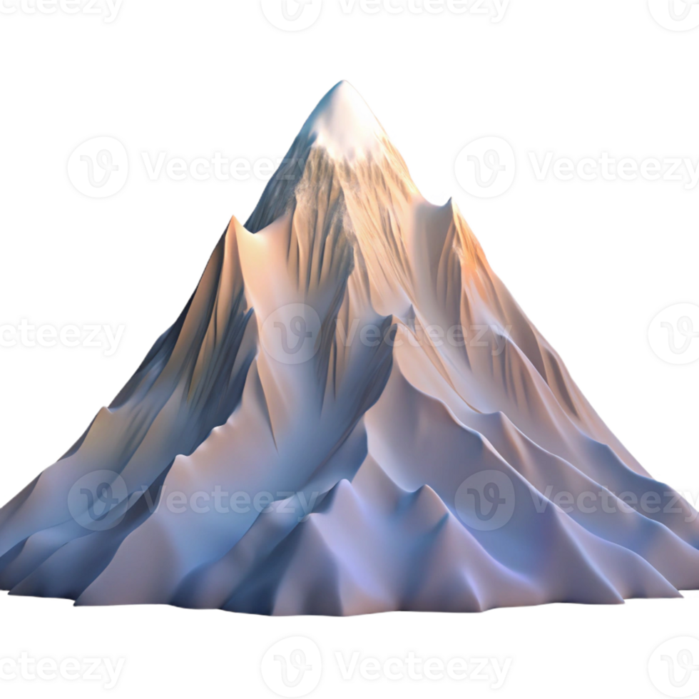 dramatic abstract A snow-covered mountain peak at dawn, crisp clear light, majestic and awe-inspiring style exclusive png