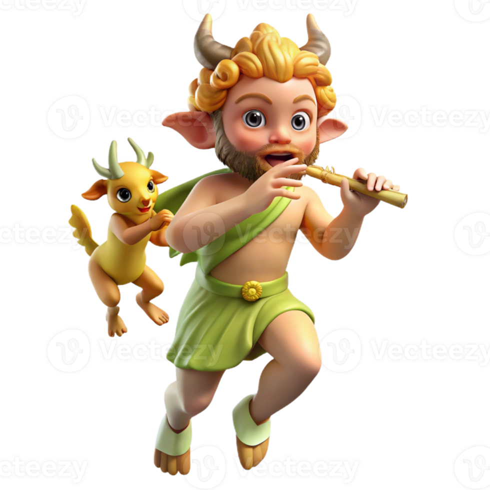 extraordinary abstract A mischievous Greek satyr playing a pan flute, surrounded by dancing nymphs in a sun-drenched forest glade. Impressionist style 4K png