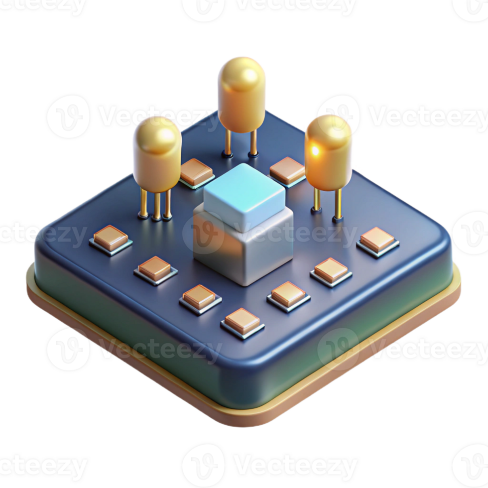 elegant minimalist A microscopic view of transistors on a circuit board, illuminated by a scanning electron microscope, in a scientific photography style detailed png