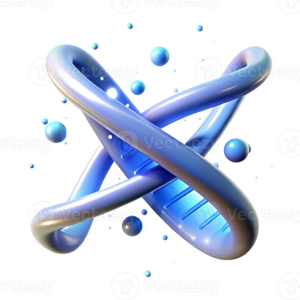 elegant vintage A DNA strand visualized as a swirling helix of glowing particles, illuminated by a soft, blue light, in a scientific illustration style original png