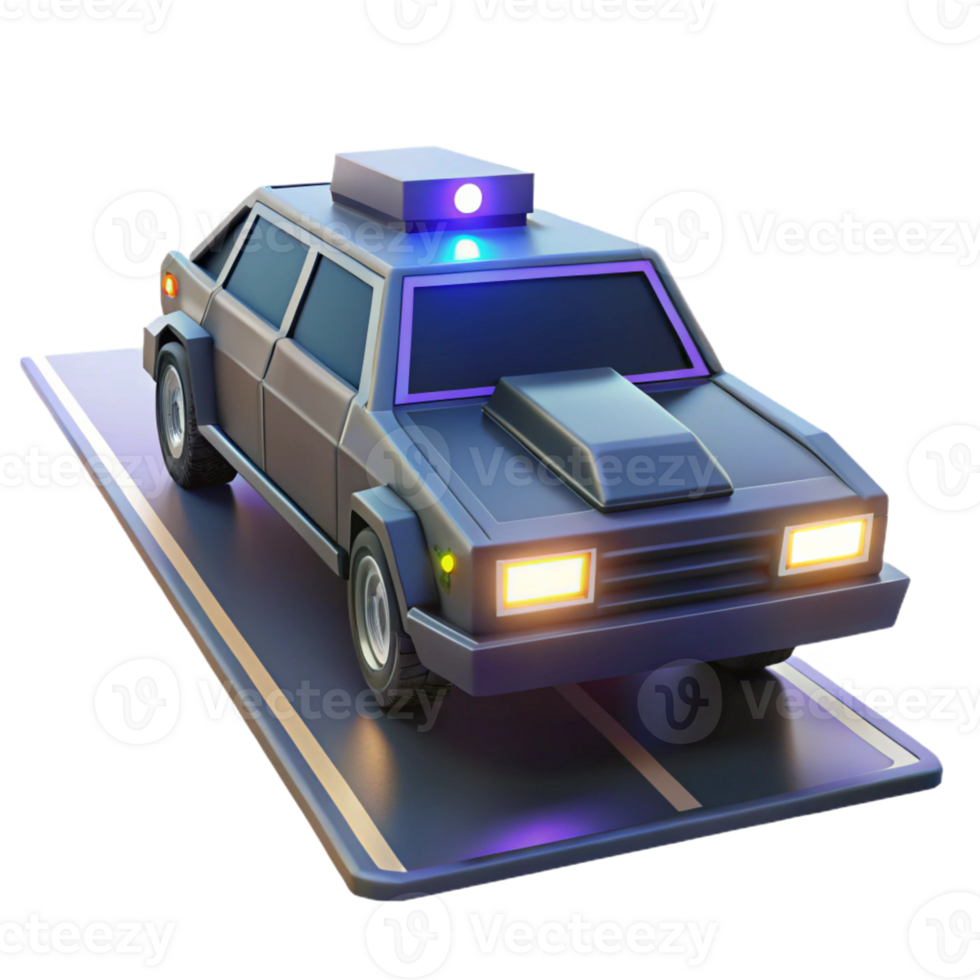 magnificent classic A futuristic vehicle patrolling a deserted highway, ominous and imposing, bright headlights cutting through the darkness high quality png