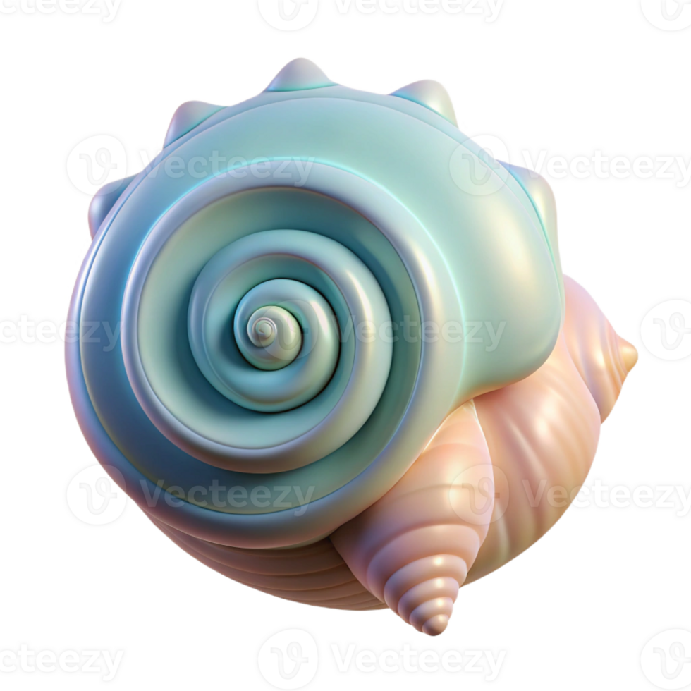 magnificent creative A single, perfect seashell spiraling outwards, intricate details, soft pastel colors detailed png