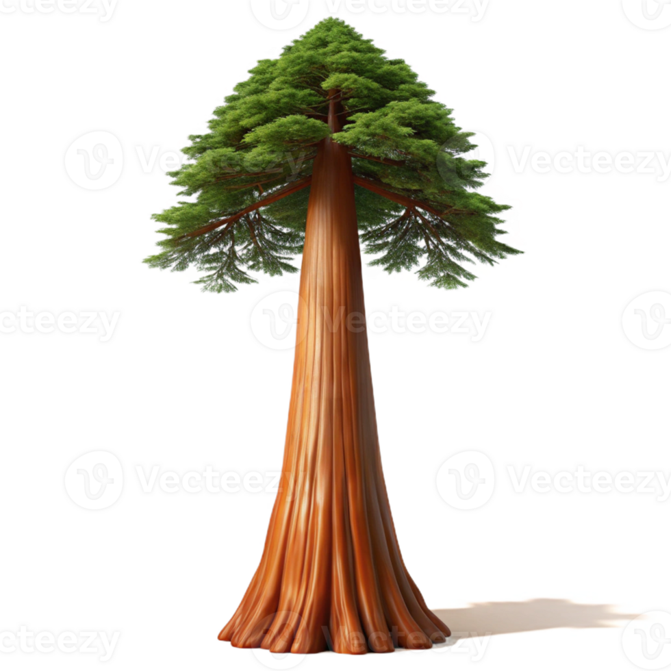serene classic A giant sequoia tree reaching towards the sky, majestic and awe-inspiring, photorealistic style authentic png