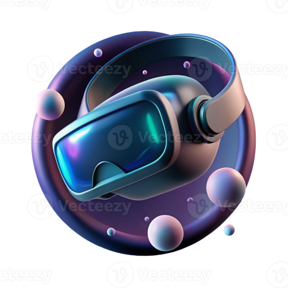 dramatic traditional A virtual reality headset floating in a dark void, illuminated by a soft, ethereal glow, in a surreal style detailed png