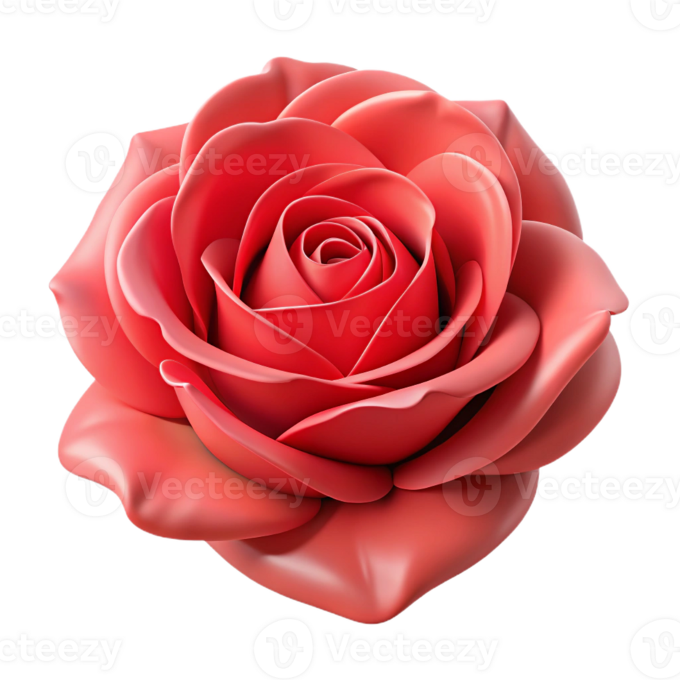 serene contemporary A single, perfect rose in full bloom, vibrant red color, detailed textures genuine png
