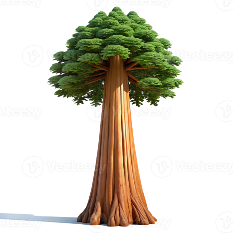 wonderful artistic A giant sequoia tree, towering, ancient, majestic, realistic rendering genuine png