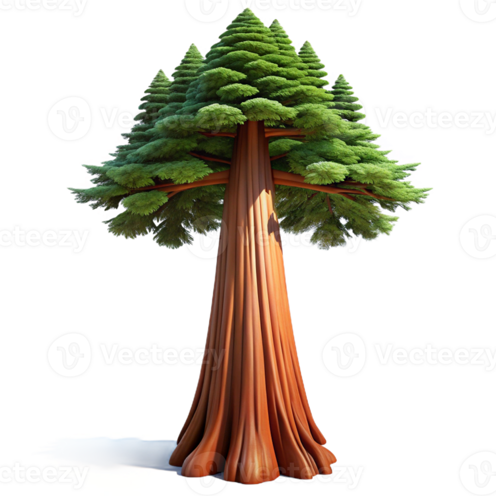 serene creative A majestic redwood tree, towering and ancient, dramatic lighting professional png