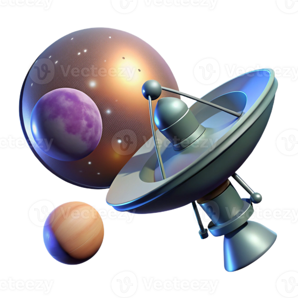 vibrant traditional A solitary space probe, silhouetted against the backdrop of a binary star system. Sci-fi, cinematic lighting original png