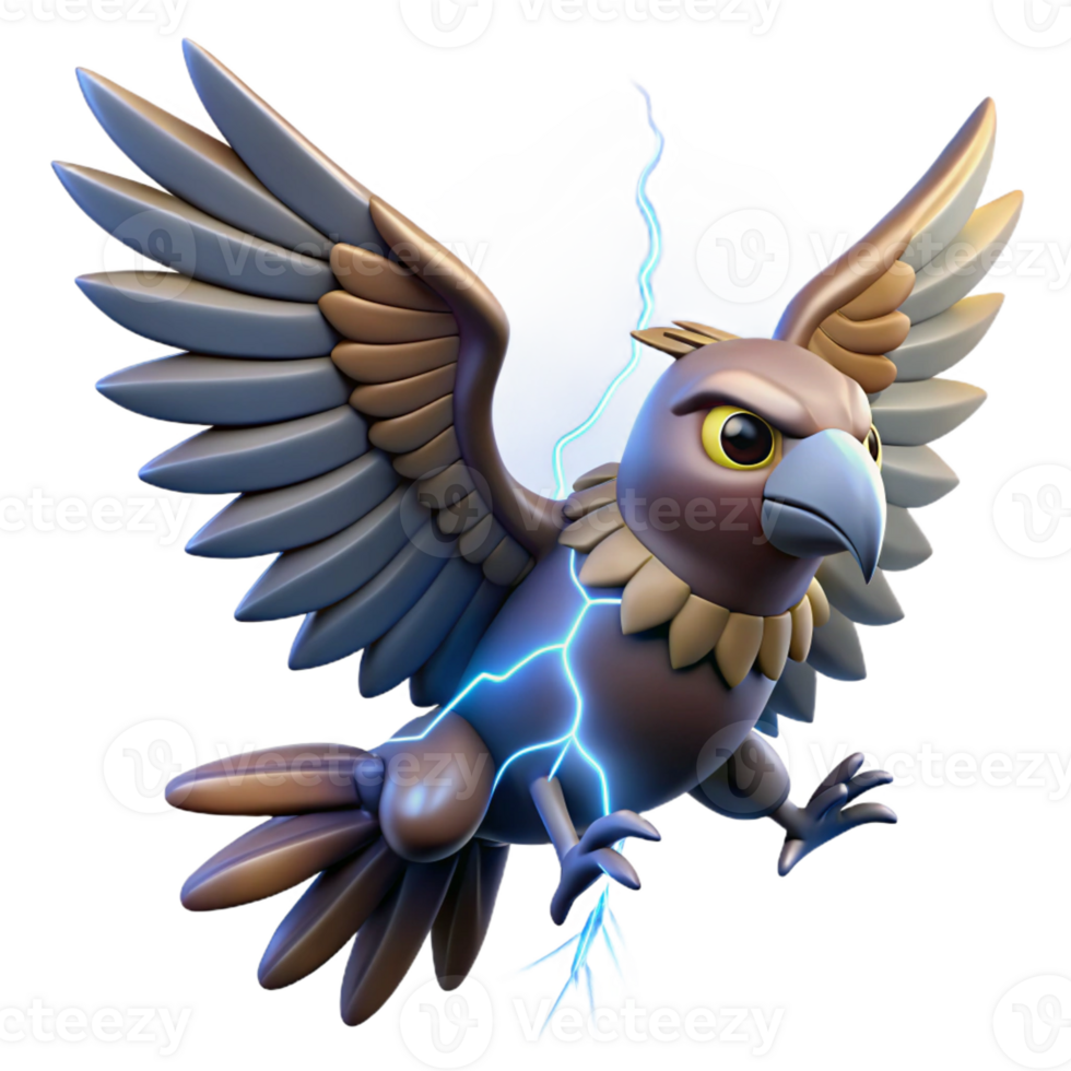 elegant abstract A melancholic Native American Thunderbird soaring through a thunderstorm, lightning flashing around its powerful wings. Stylized, dramatic lighting 4K png