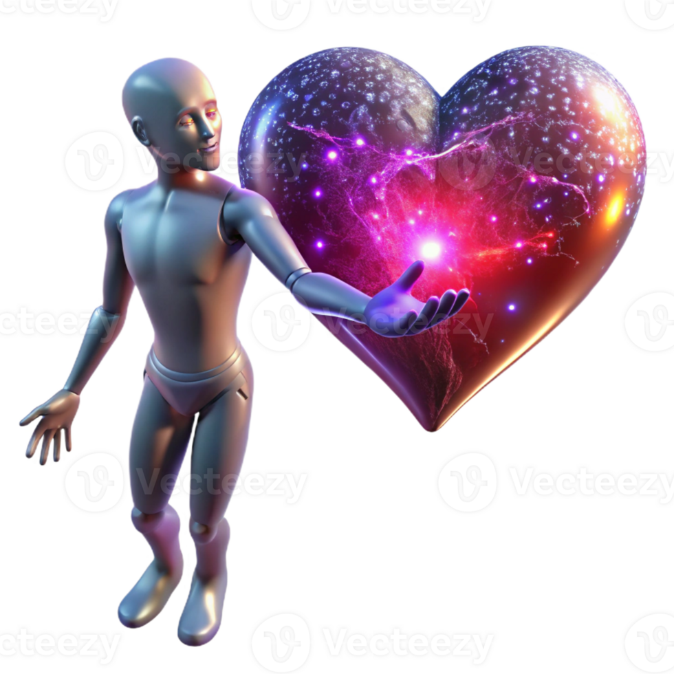 impressive creative A translucent, humanoid figure composed of stardust, reaching towards a giant, pulsating heart, bathed in the ethereal glow of a supernova, Cosmic Horror style authentic png