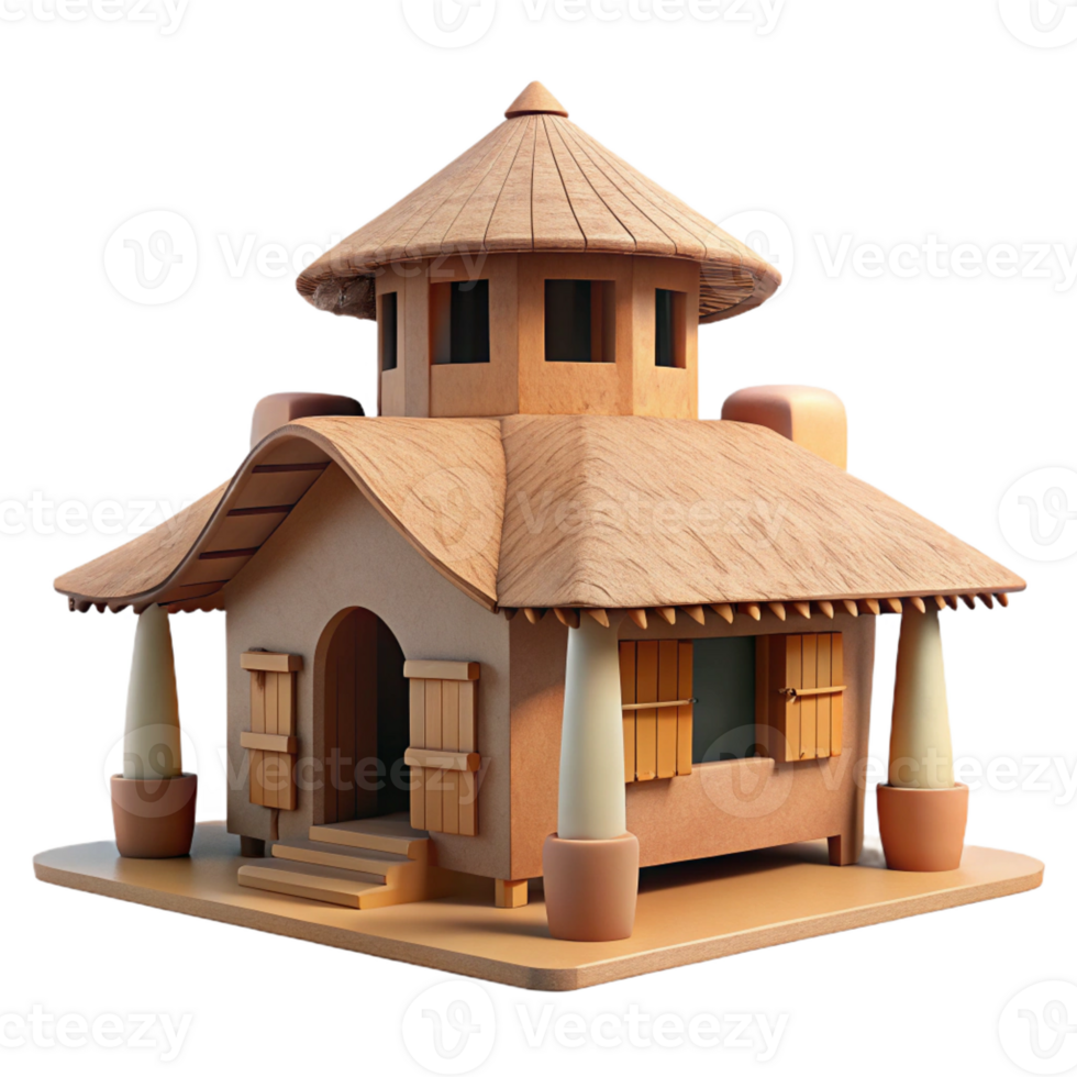 wonderful vintage Vernacular architecture, traditional building techniques using local materials, rustic aesthetic, photographic style 4K png