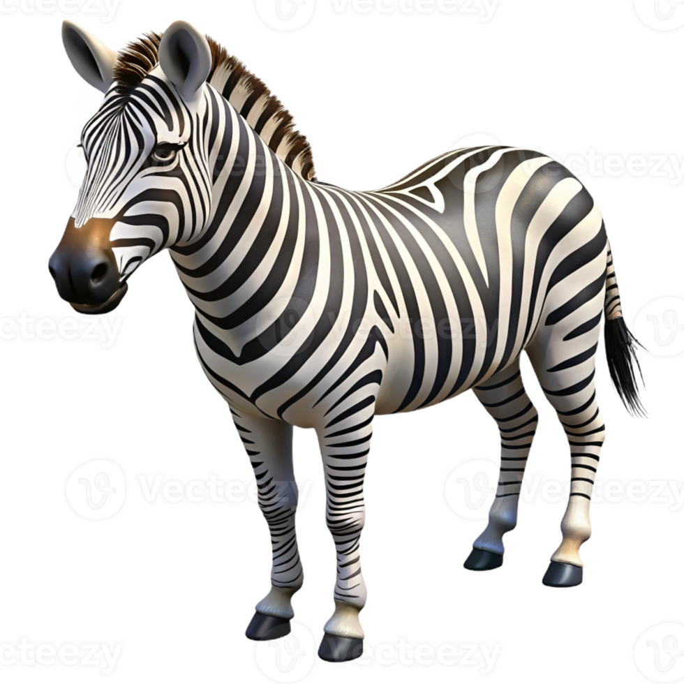 vibrant classic A striped zebra grazing in the African savanna, its black and white stripes illuminated by the harsh sunlight, in a realistic, wildlife photography style genuine png