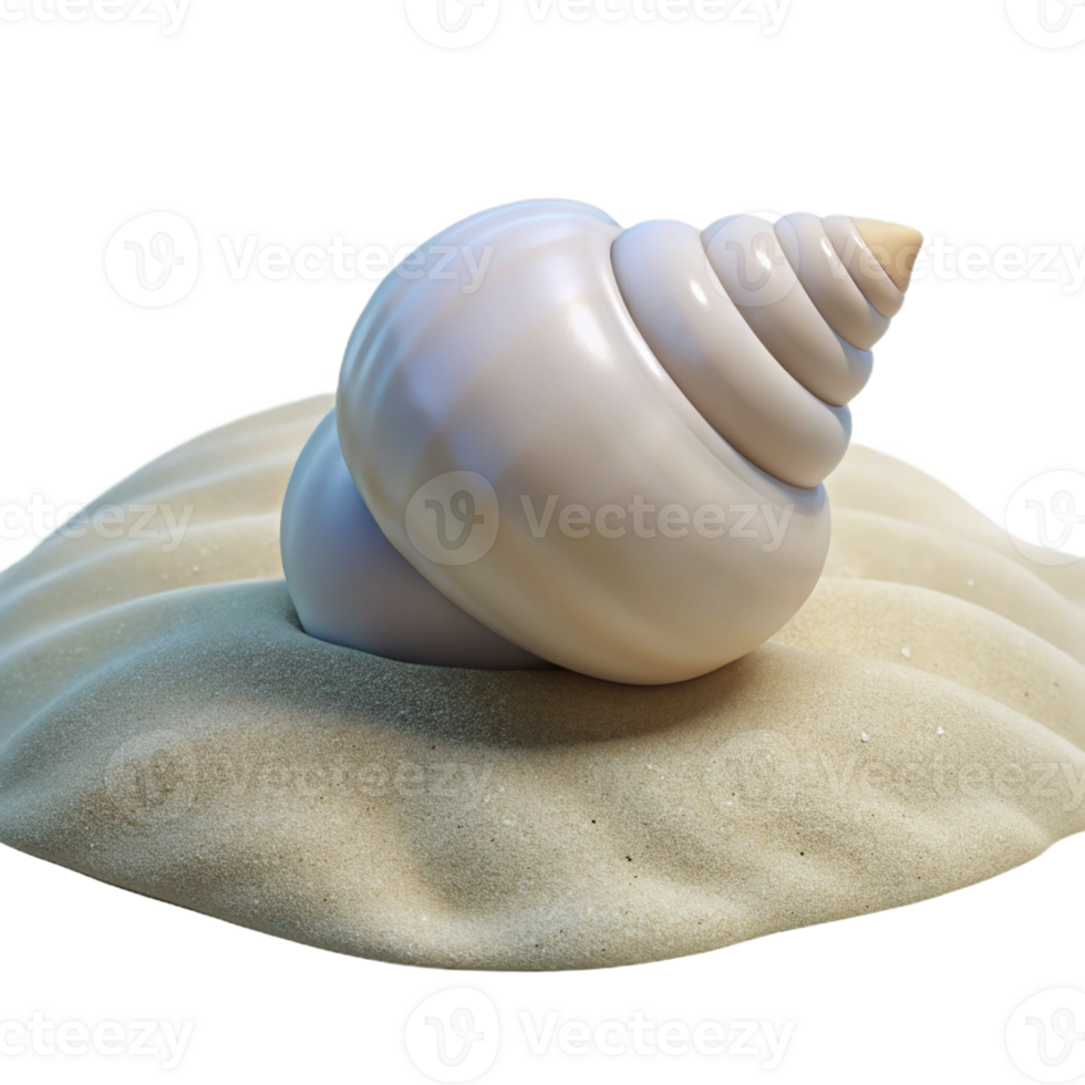 extraordinary modern A single, perfect seashell on a white sand beach, soft diffused lighting, minimalist style genuine png