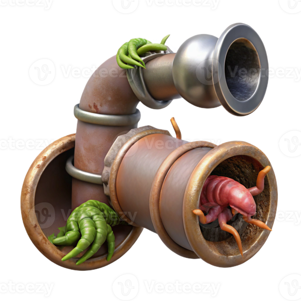 stunning creative A grotesque amalgamation of human and insect parts crawling out of a rusty drainpipe. Grimy, industrial lighting. Body horror, biopunk style high resolution png
