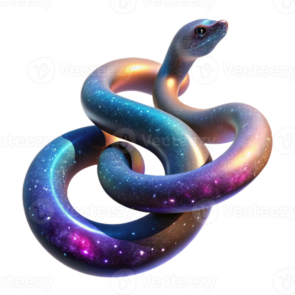 serene creative A cosmic serpent, made of pure energy, winding its way through a nebula, illuminated by the vibrant colors of the cosmic dust. Abstract style, mystical and otherworldly high resolution png