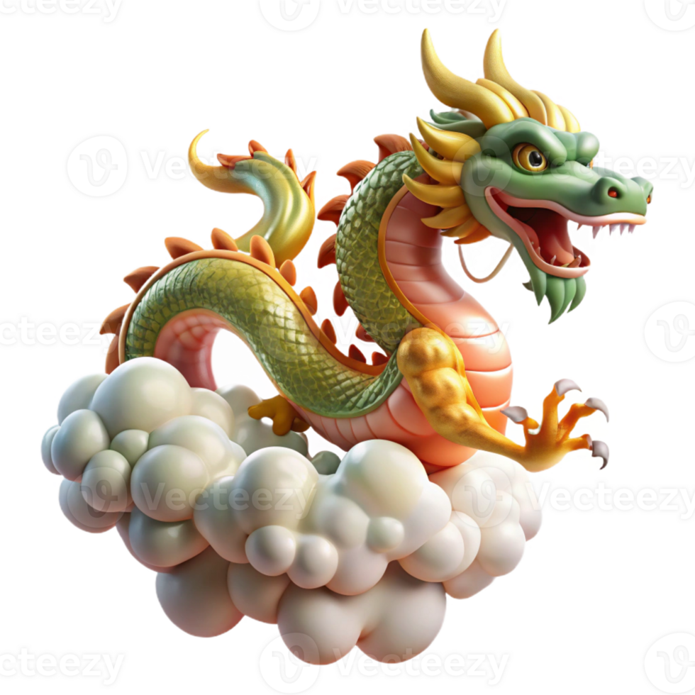 elegant abstract A benevolent Chinese dragon soaring through the clouds, scales shimmering in the sunlight, surrounded by auspicious symbols. Traditional Chinese painting style high resolution png