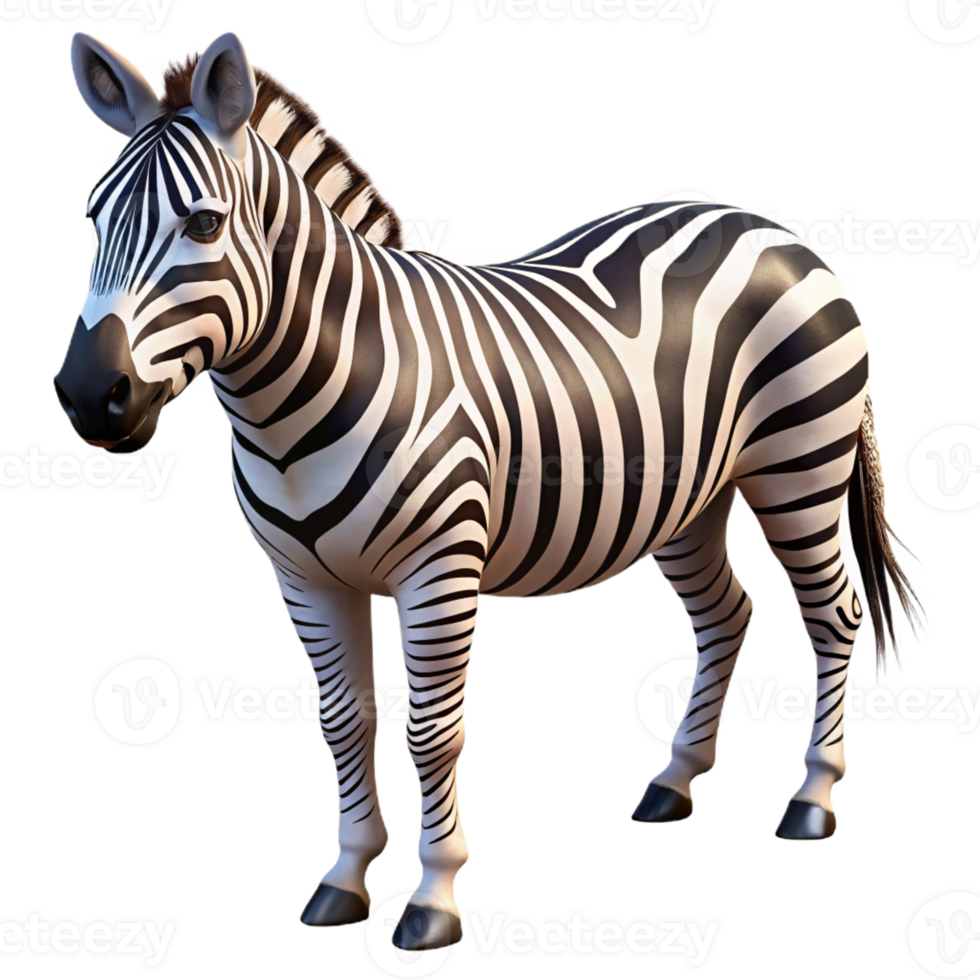 wonderful classic A striped zebra grazing in the African savanna, its black and white stripes illuminated by the harsh sunlight, in a realistic, wildlife photography style exclusive png