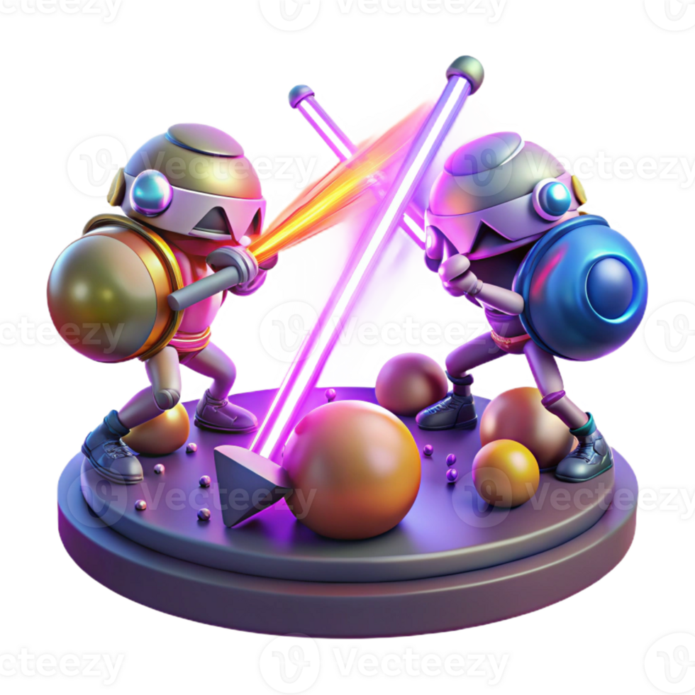 stunning rustic Two warring factions clash in a zero-gravity environment, lasers crisscrossing the void. Vibrant neon colors, graphic novel style 4K png