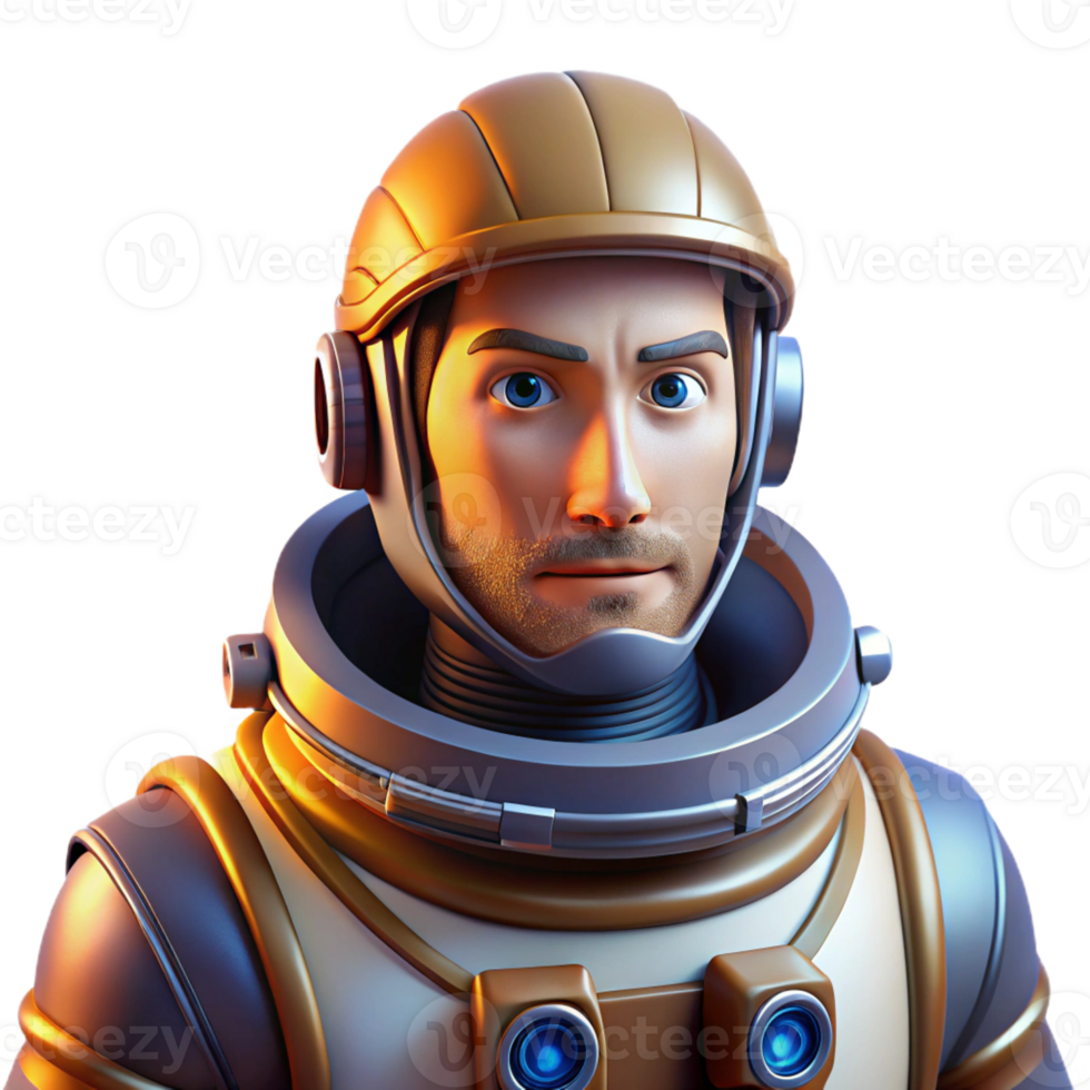 dramatic minimalist Portrait of a stoic astronaut in a spacesuit, illuminated by the harsh light of the sun, in a science fiction style 4K png
