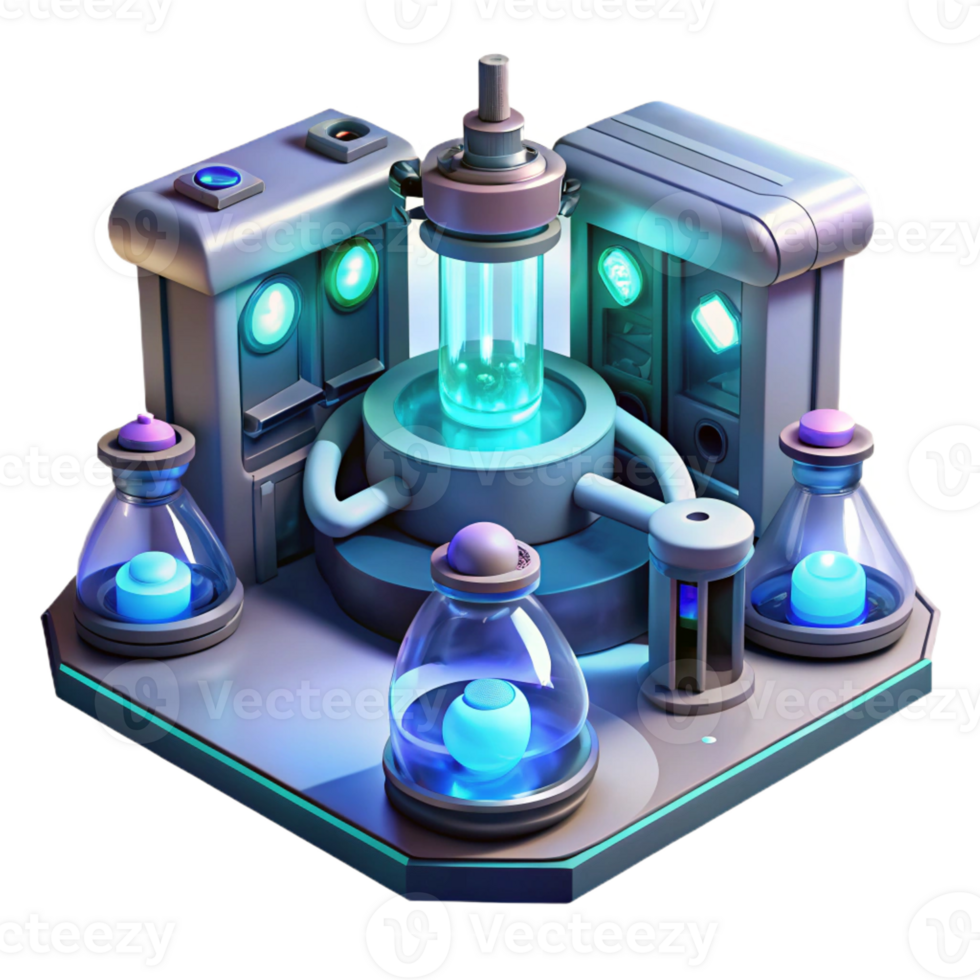 serene classic A futuristic laboratory filled with glowing equipment and holographic displays, illuminated by a cool, sterile light, rendered in a sci-fi, cinematic style detailed png