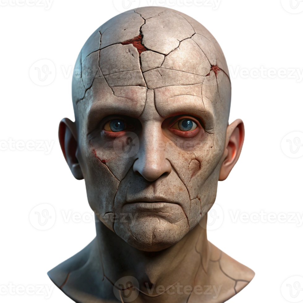 serene traditional A close-up of a cracked and weathered human face, etched with hardship, dramatic chiaroscuro lighting authentic png
