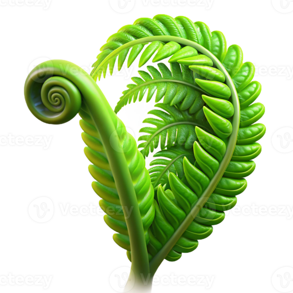 elegant classic A lush, green fern unfurling in a beam of dappled sunlight, macro photography, soft focus exclusive png