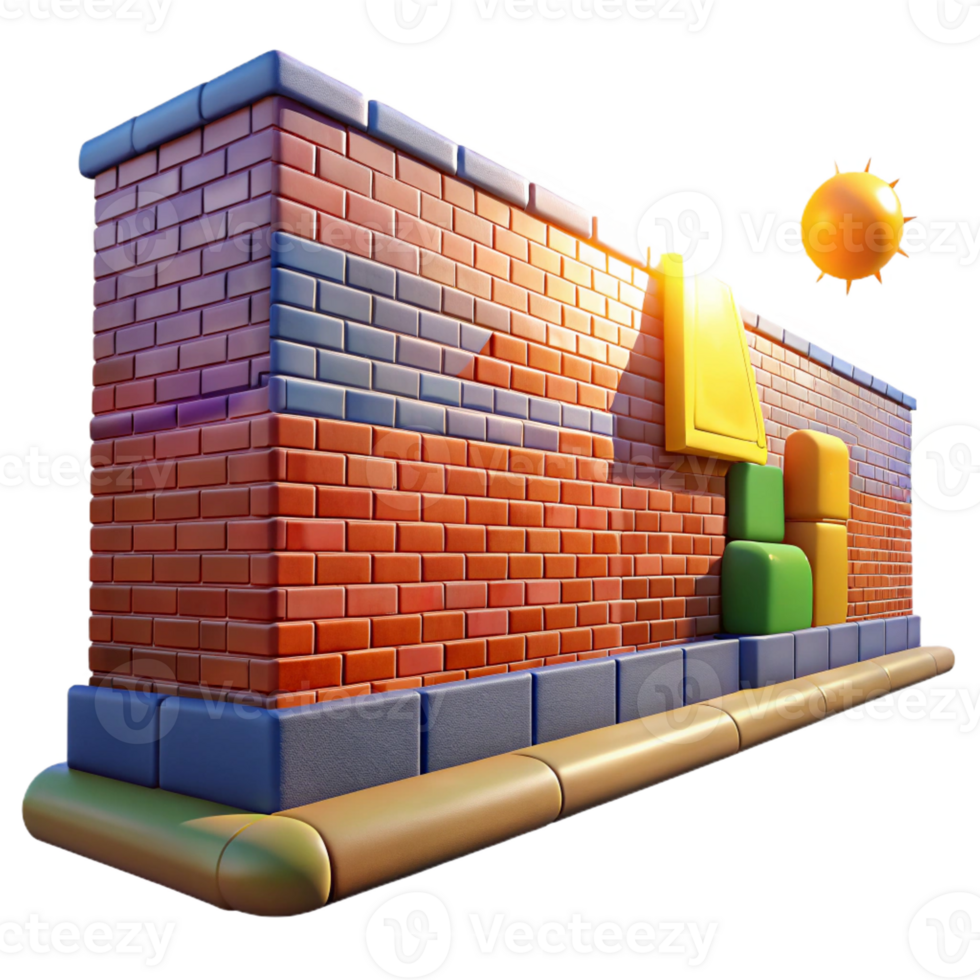 magnificent artistic Graffiti-covered brick wall in a deserted industrial district, vibrant colors, harsh midday sun, street photography style original png