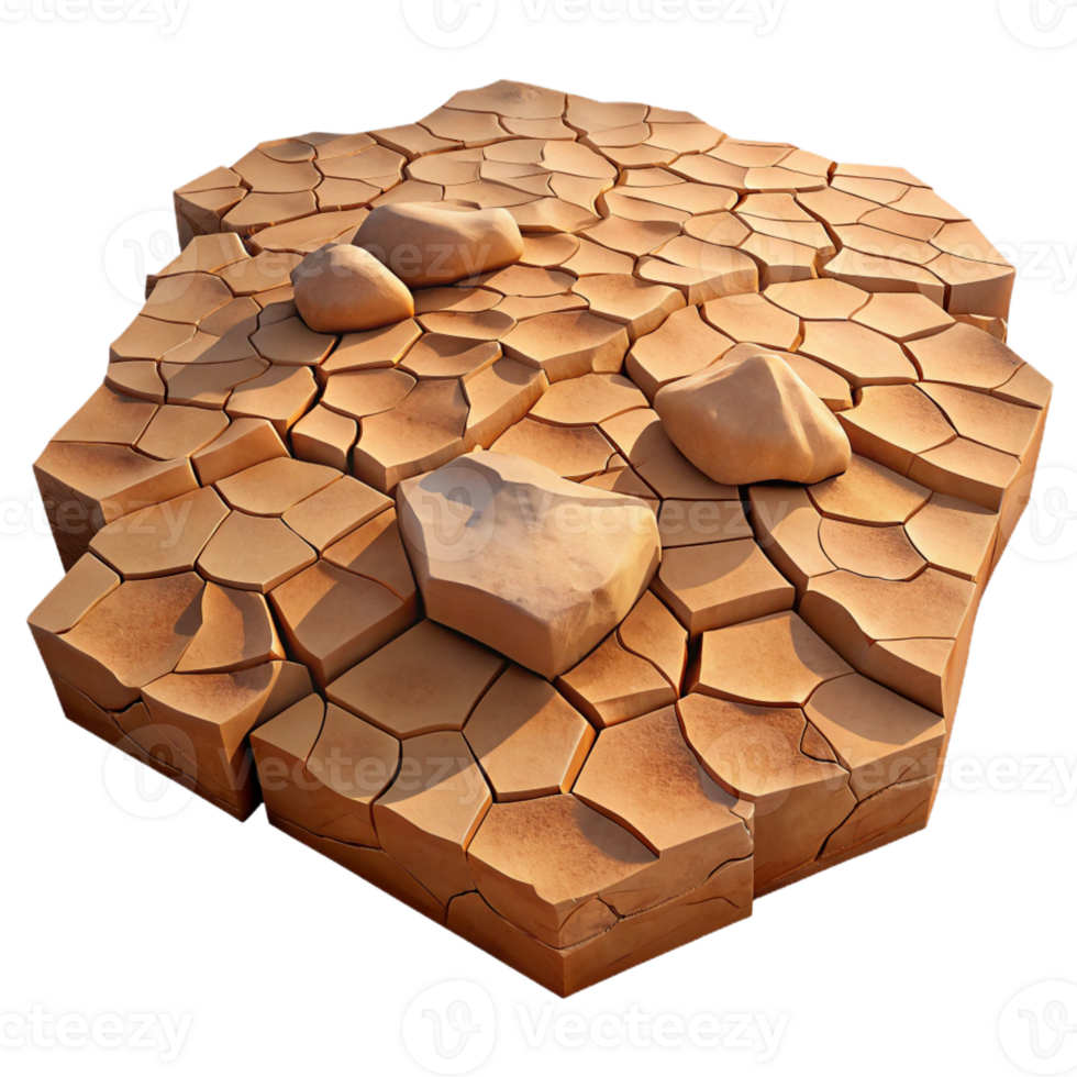 beautiful abstract A cracked desert floor, showcasing the intricate patterns of the dried earth, lit by the harsh midday sun. Abstract, nature photography style original png