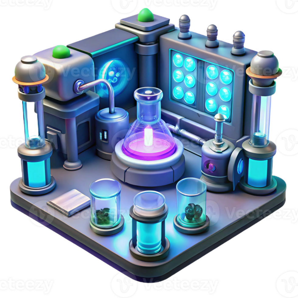 beautiful traditional A futuristic laboratory filled with glowing equipment and holographic displays, illuminated by a cool, sterile light, rendered in a sci-fi, cinematic style exclusive png