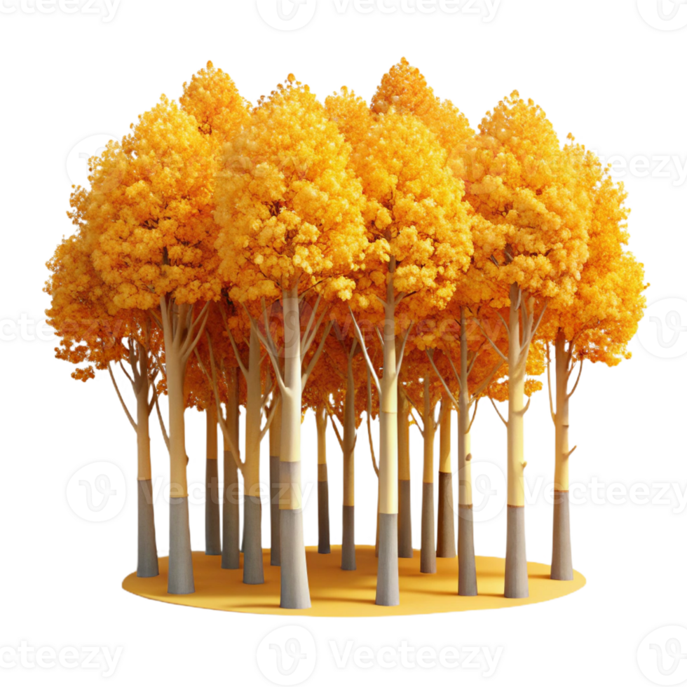 serene artistic A grove of aspen trees with golden leaves in autumn, vibrant colors, impressionistic style authentic png