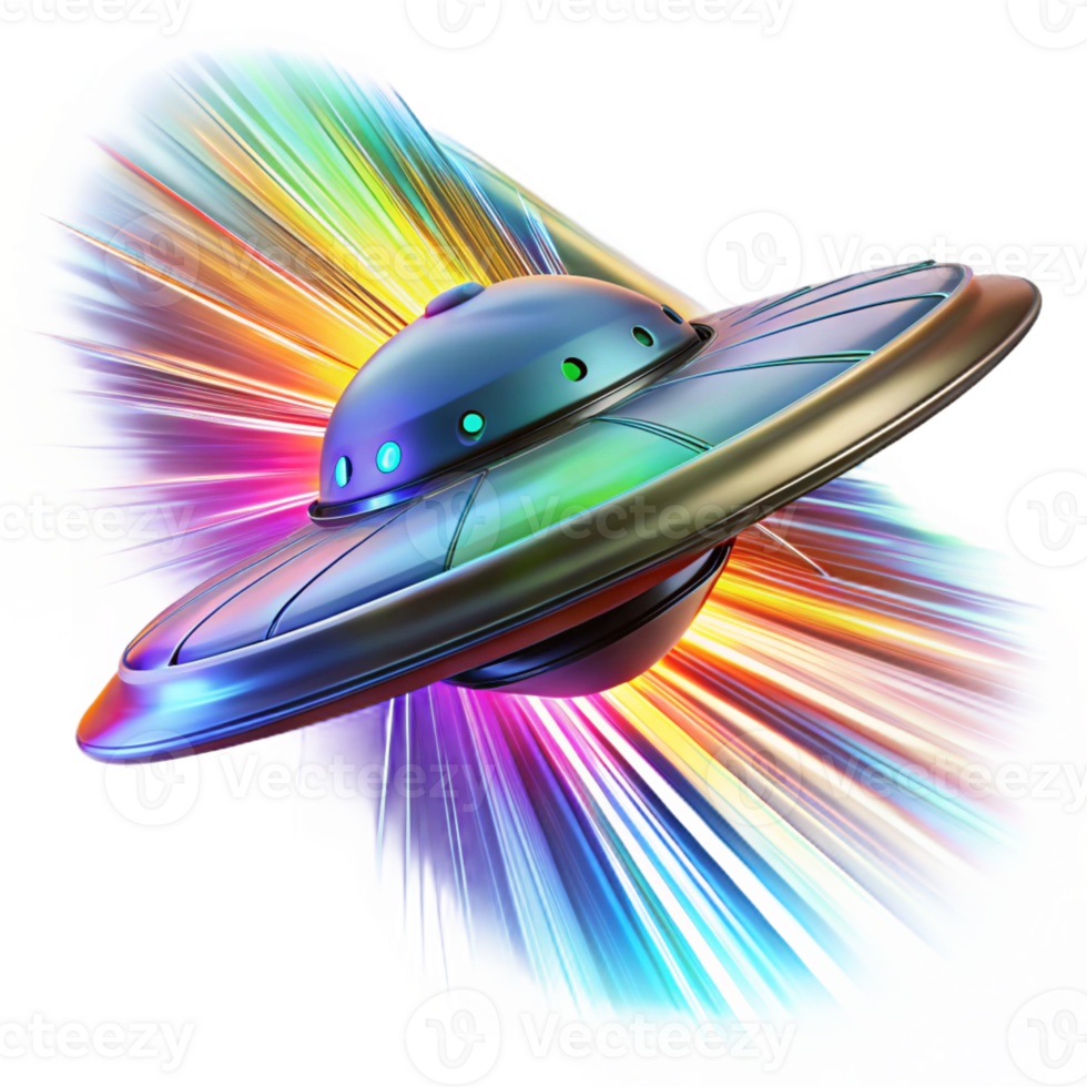 serene abstract A futuristic spaceship warping through hyperspace, visualized by streaks of vibrant, multicolored light, in a science fiction style detailed png