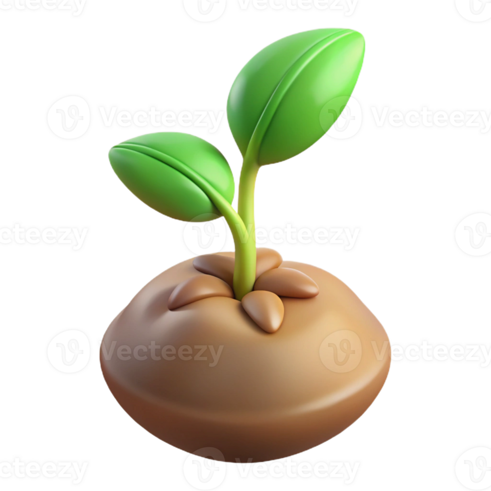 wonderful minimalist A sprouting seed, emerging roots and leaves, soft earth tones, time-lapse photography style high quality png