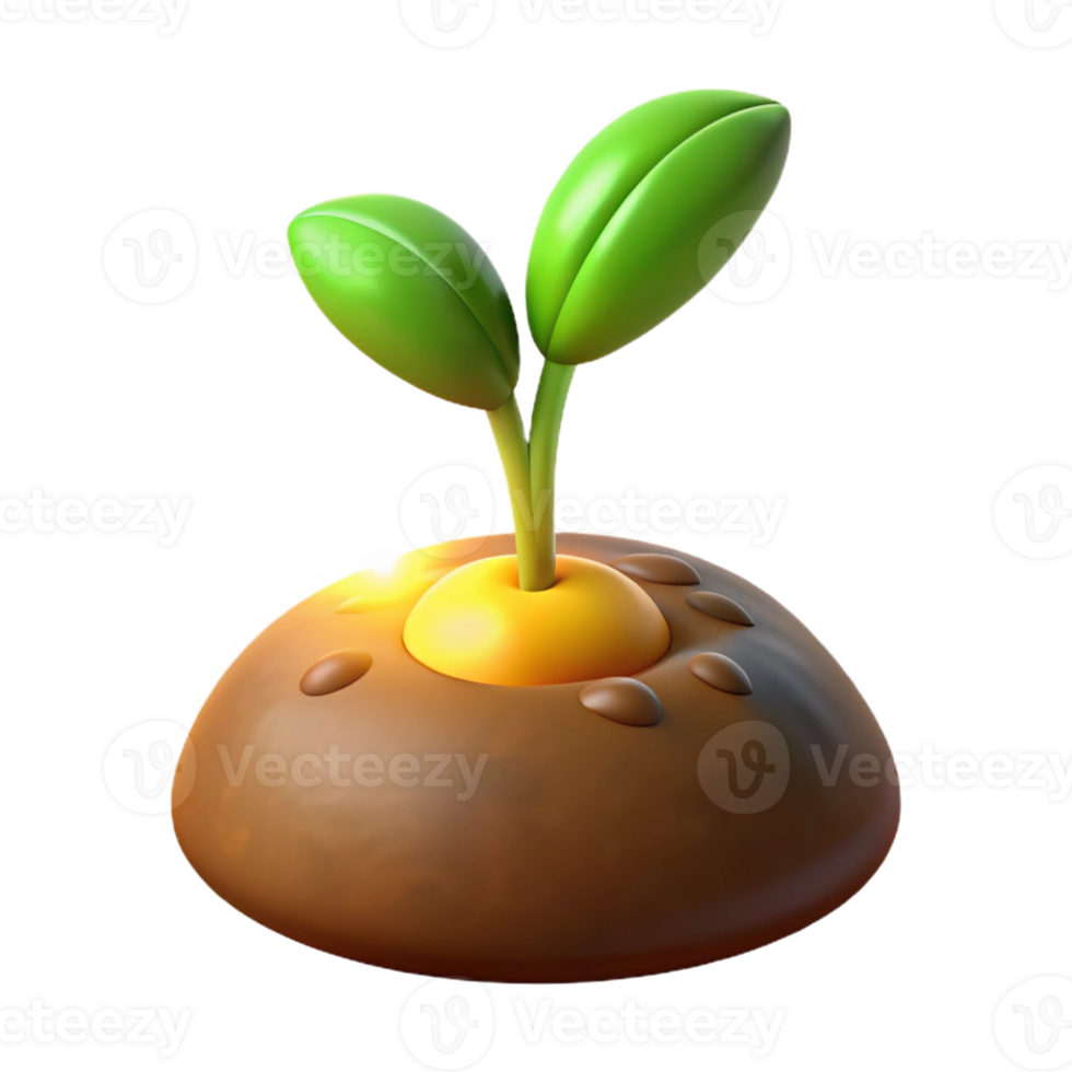 dramatic contemporary A sprouting seed pushing through the soil, reaching towards the light, macro photography, warm lighting high quality png