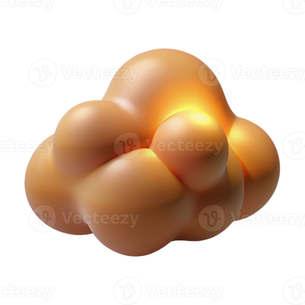 serene classic Amorphous, cloud-like shapes in muted earth tones, illuminated by a warm, ambient light, in a minimalist, abstract style premium png