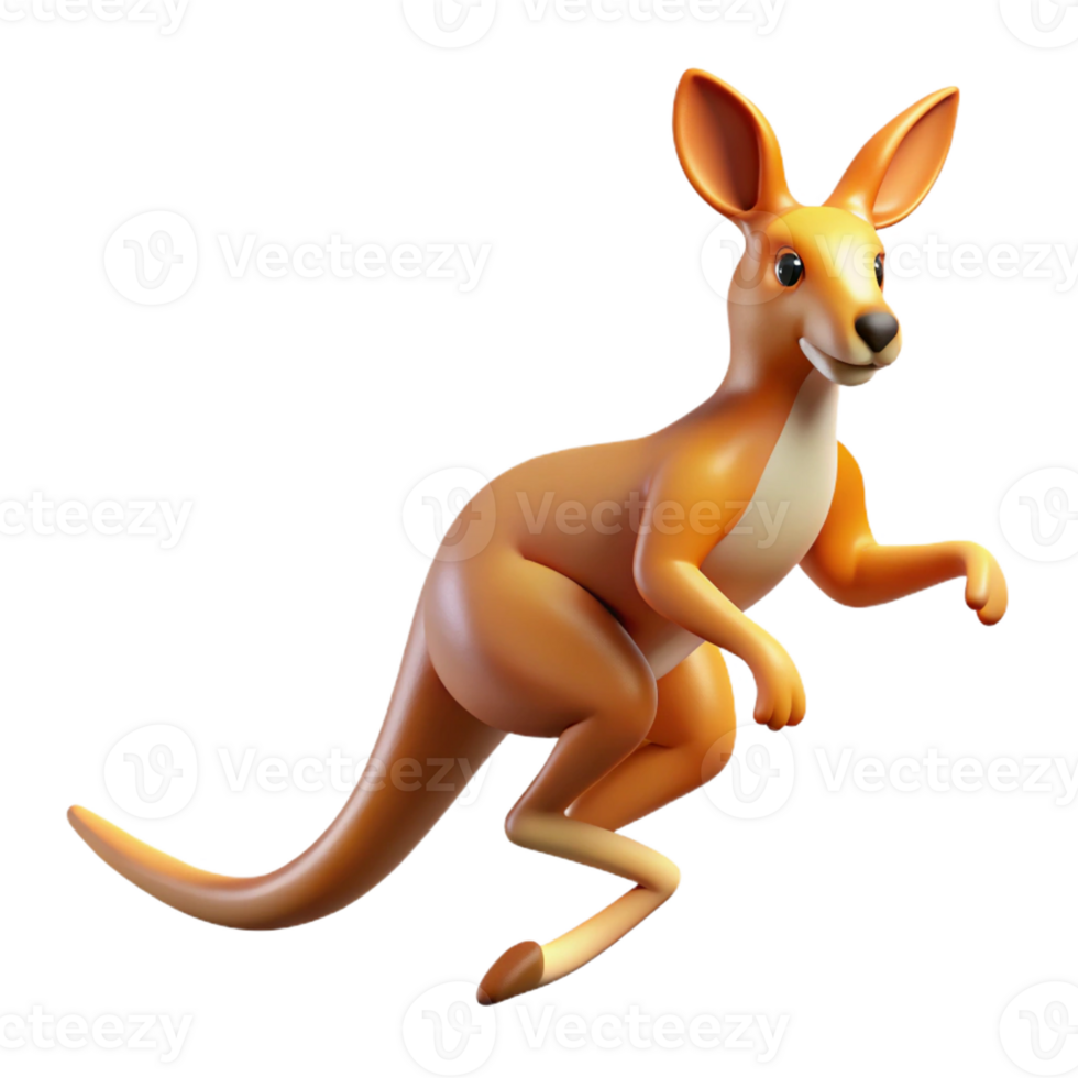 magnificent classic A playful kangaroo hopping across the outback, bright sunlight, dynamic photography style high quality png