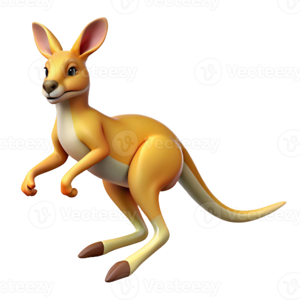 impressive minimalist A playful kangaroo hopping across the outback, bright sunlight, dynamic photography style 4K png