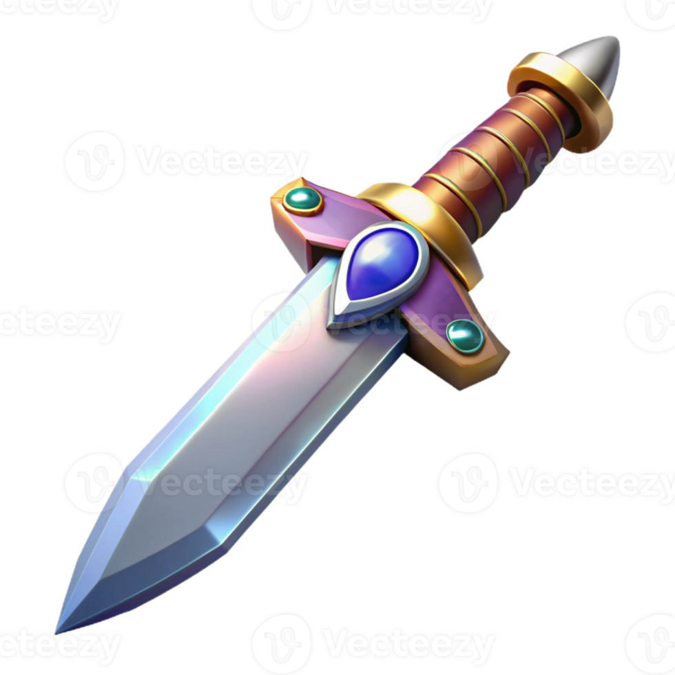 stunning contemporary A medieval dagger with a jeweled hilt, intricate metalwork, realistic detail, soft lighting detailed png