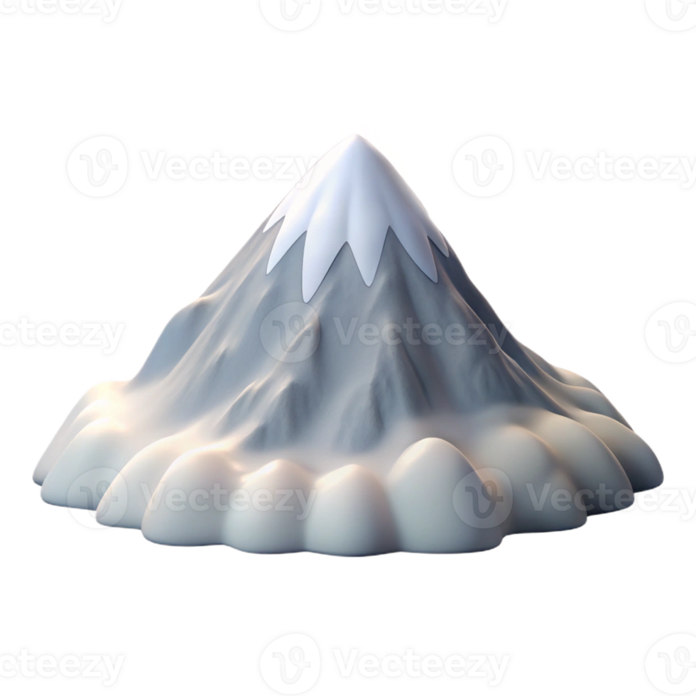 impressive contemporary A snow-covered mountain peak piercing through the clouds, crisp morning light, realistic landscape painting detailed png