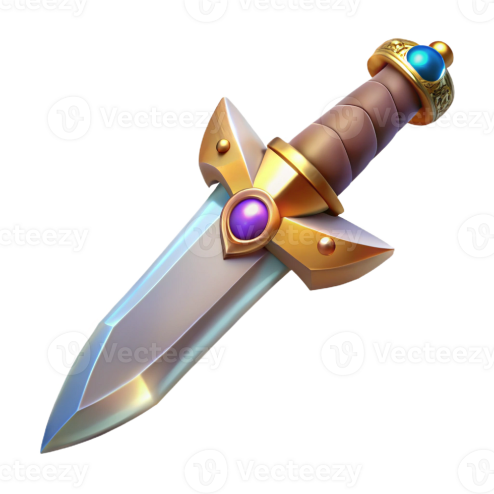 dramatic rustic A medieval dagger with a jeweled hilt, intricate metalwork, realistic detail, soft lighting genuine png