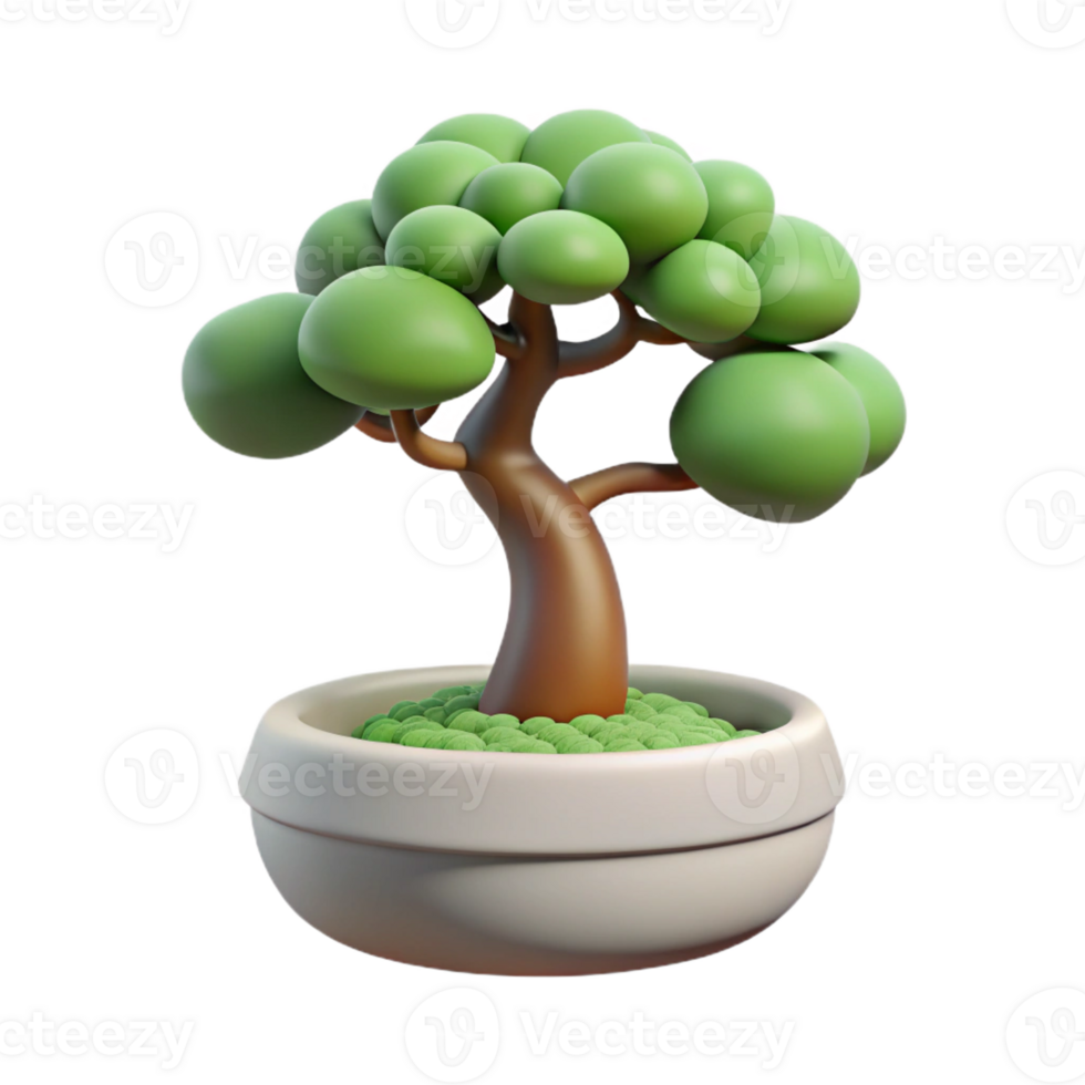 elegant minimalist A bonsai tree in a minimalist pot, zen garden style, soft lighting exclusive png
