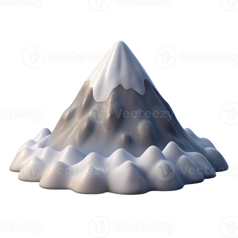 vibrant rustic A snow-covered mountain peak piercing through the clouds, crisp morning light, realistic landscape painting genuine png
