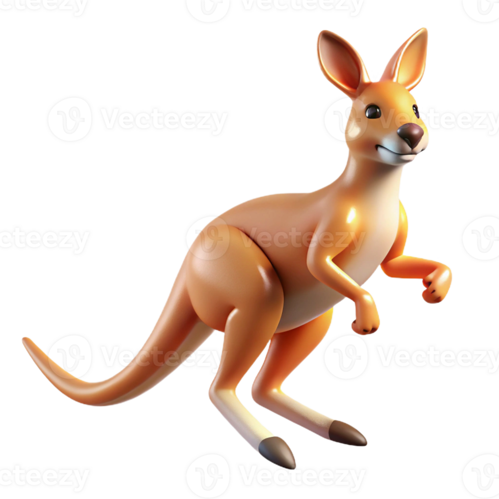 beautiful traditional A playful kangaroo hopping across the outback, bright sunlight, dynamic photography style premium png