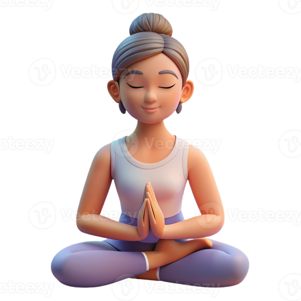 elegant classic Portrait of a woman with a serene expression, practicing yoga, lit by soft, diffused light, in a spiritual style genuine png