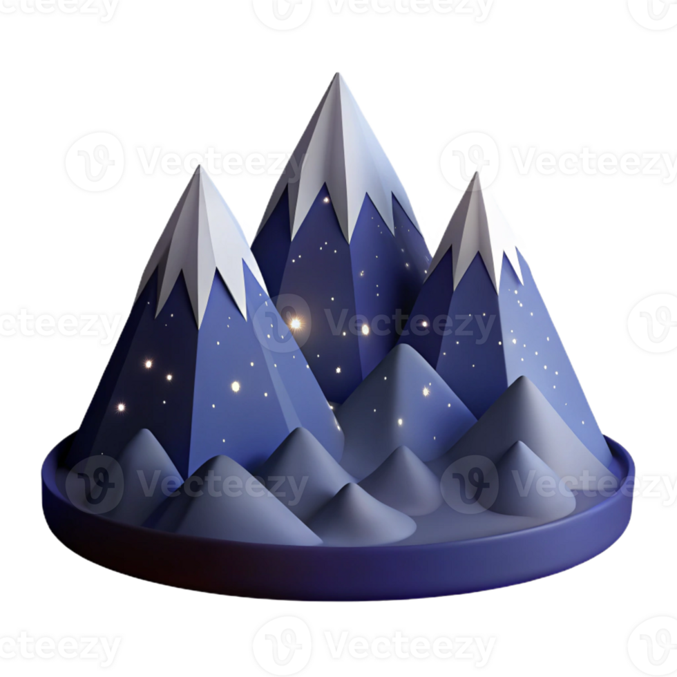 dramatic creative A mountain range silhouetted against a starry night sky, dramatic lighting, landscape photography style genuine png