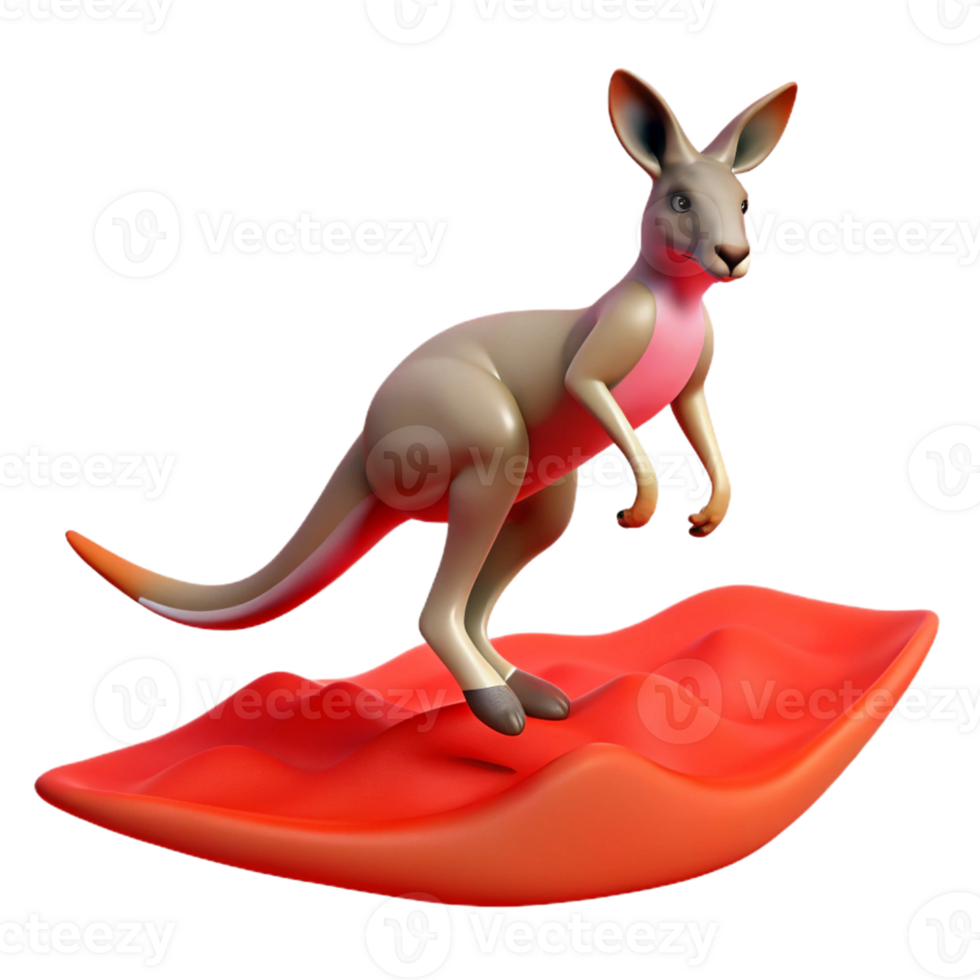 wonderful abstract A kangaroo hopping across the Australian outback, red desert landscape, dynamic action shot 4K png