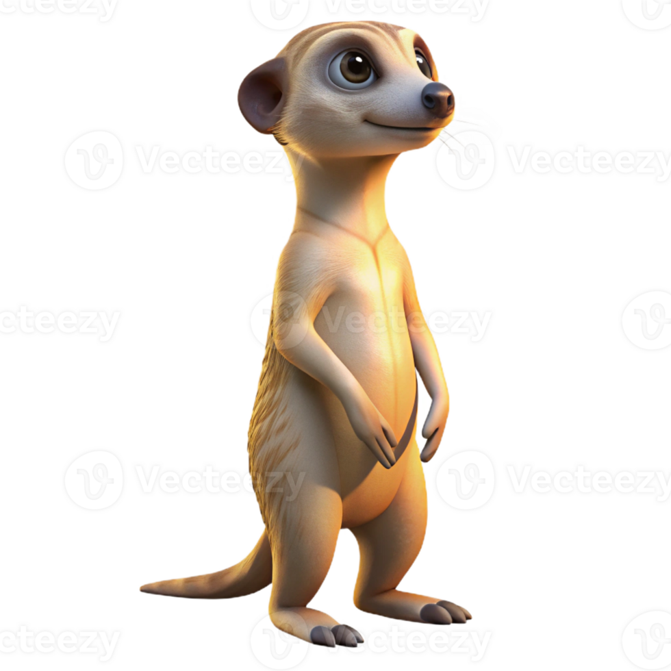 dramatic rustic A curious meerkat standing on its hind legs, scanning the horizon. Bright, sunny lighting and alert pose. Wildlife photography style detailed png