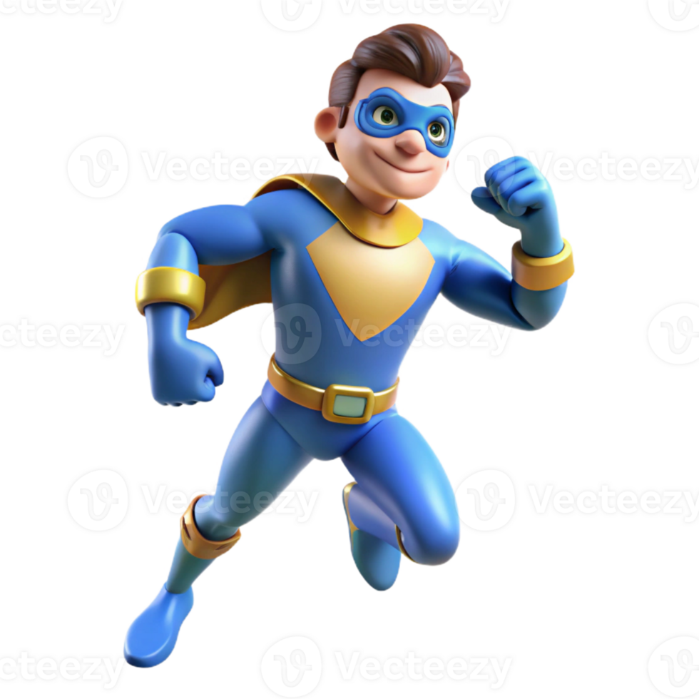 magnificent contemporary A cartoon superhero in a dynamic pose, bright city lights illuminating the scene, illustrated in a bold and powerful cartoon style professional png