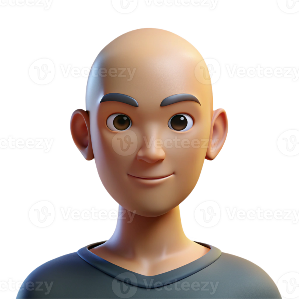 stunning traditional Portrait of a person with a shaved head and striking facial features, illuminated by a strong, directional light, in a minimalist style high resolution png