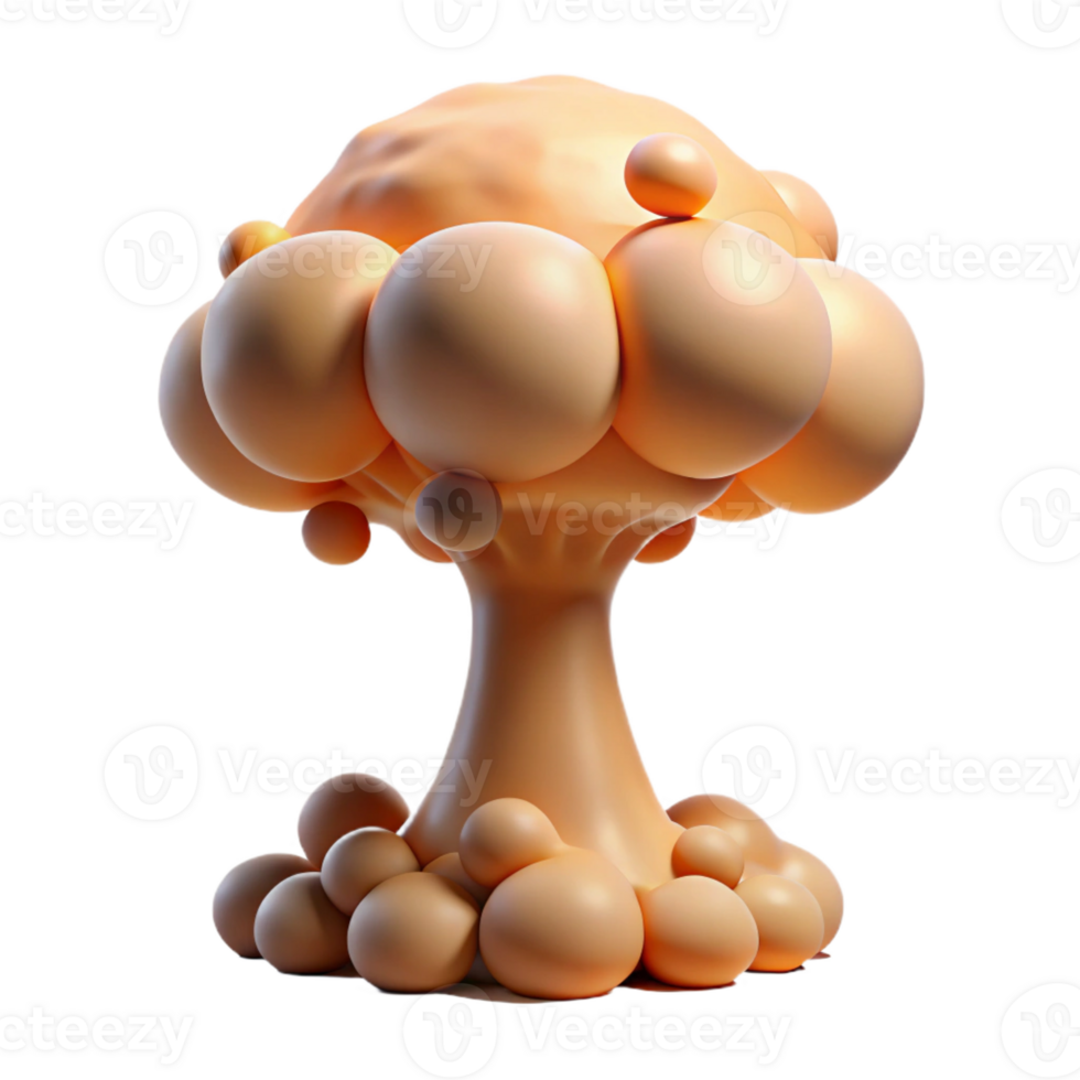 vibrant contemporary A mushroom cloud formation resembling a tree, unique and surreal, nature photography genuine png
